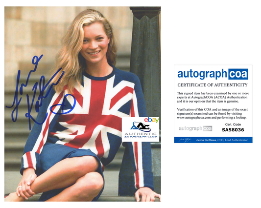 SUPERMODEL KATE MOSS AUTOGRAPH SIGNED 8X10 PHOTO ACOA