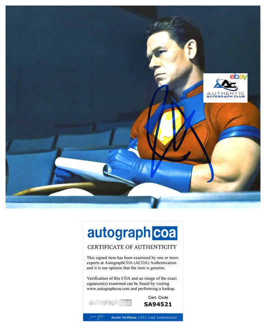 WWE WRESTLER JOHN CENA AUTOGRAPH SIGNED 8x10 PEACEMAKER SUICIDE SQUAD PHOTO ACOA