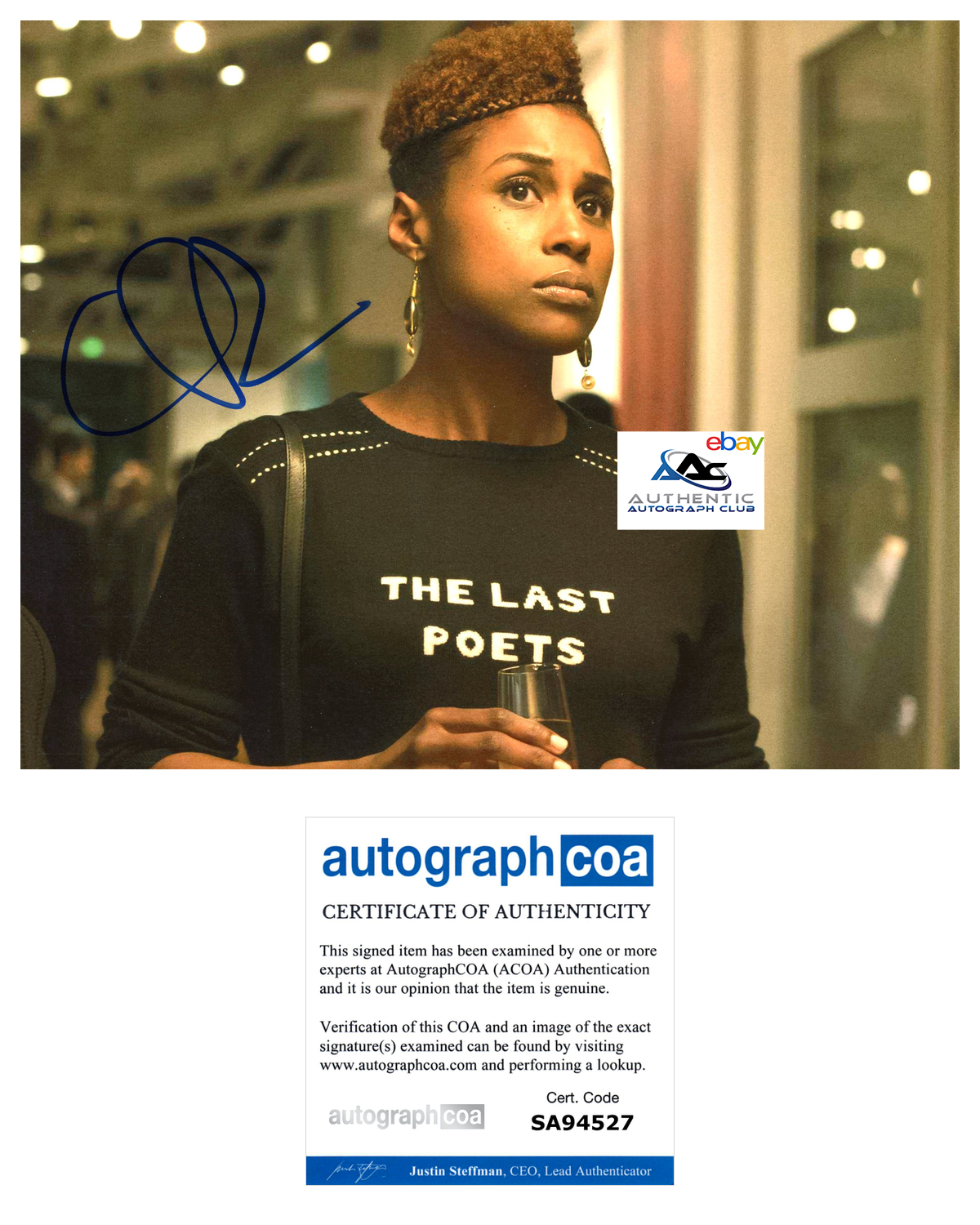 ISSA RAE AUTOGRAPH SIGNED 8x10 PHOTO INSECURE ACOA COA