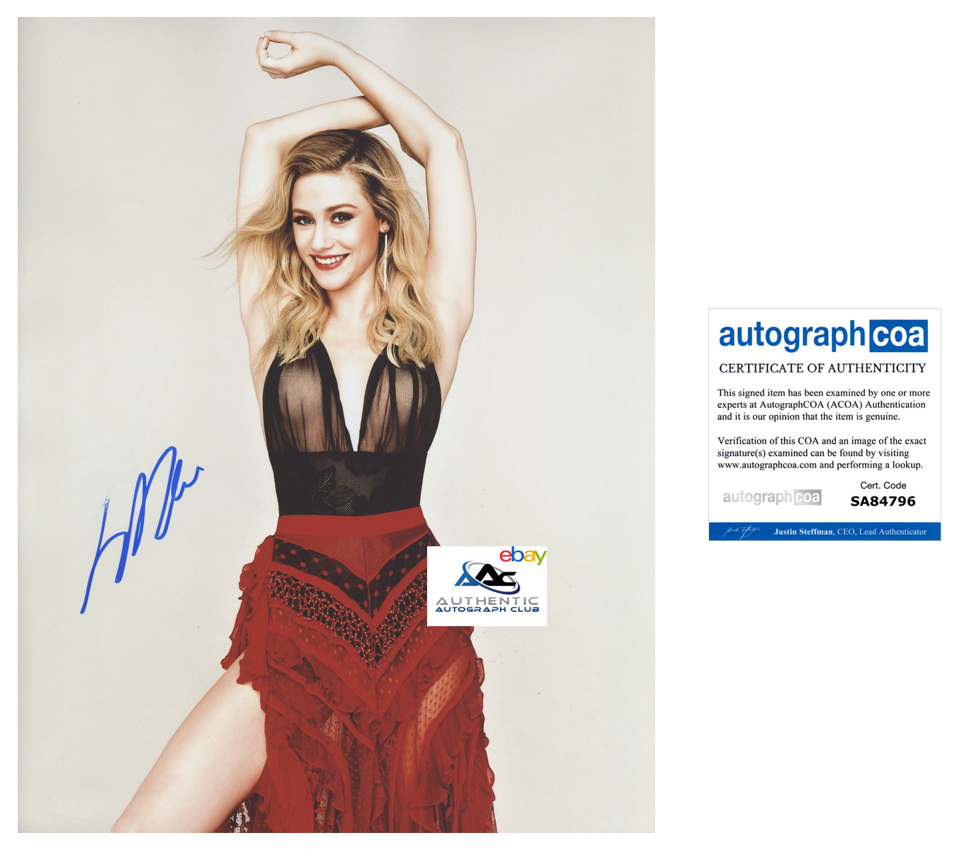 LILI REINHART AUTOGRAPH SIGNED 11X14 PHOTO RIVERDALE BETTY COOPER ACOA