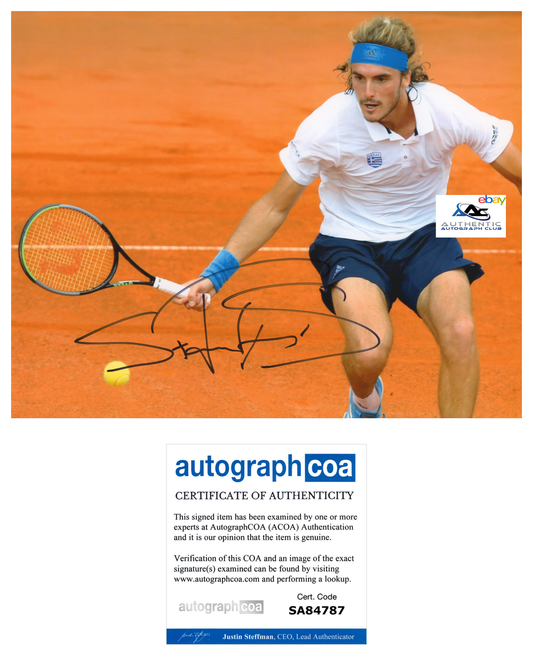 STEFANOS TSITSIPAS AUTOGRAPH SIGNED 8X10 PHOTO TENNIS US OPEN WIMBLEDON ACOA