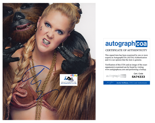 AMY SCHUMER AUTOGRAPH SIGNED 8x10 PHOTO STAR WARS COMEDIAN CHEWBACCA ACOA