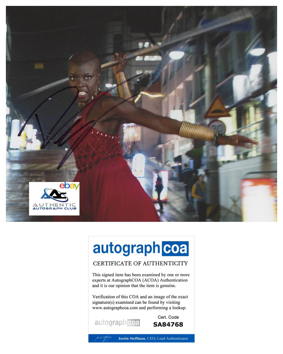 DANAI GURIRA AUTOGRAPH SIGNED 8x10 PHOTO BLACK PANTHER ACOA