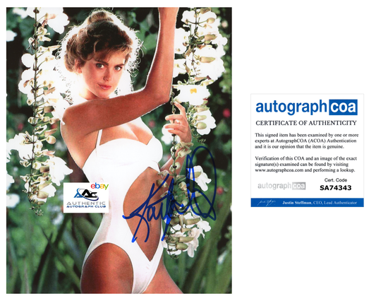 SUPERMODEL KATHY IRELAND AUTOGRAPH SIGNED 8x10 PHOTO SWIMSUIT ACOA