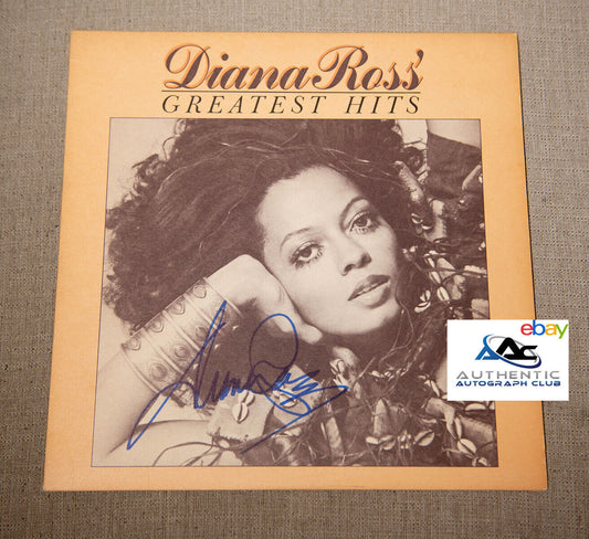 DIANA ROSS AUTOGRAPH SIGNED GREATEST HITS ALBUM VINYL LP