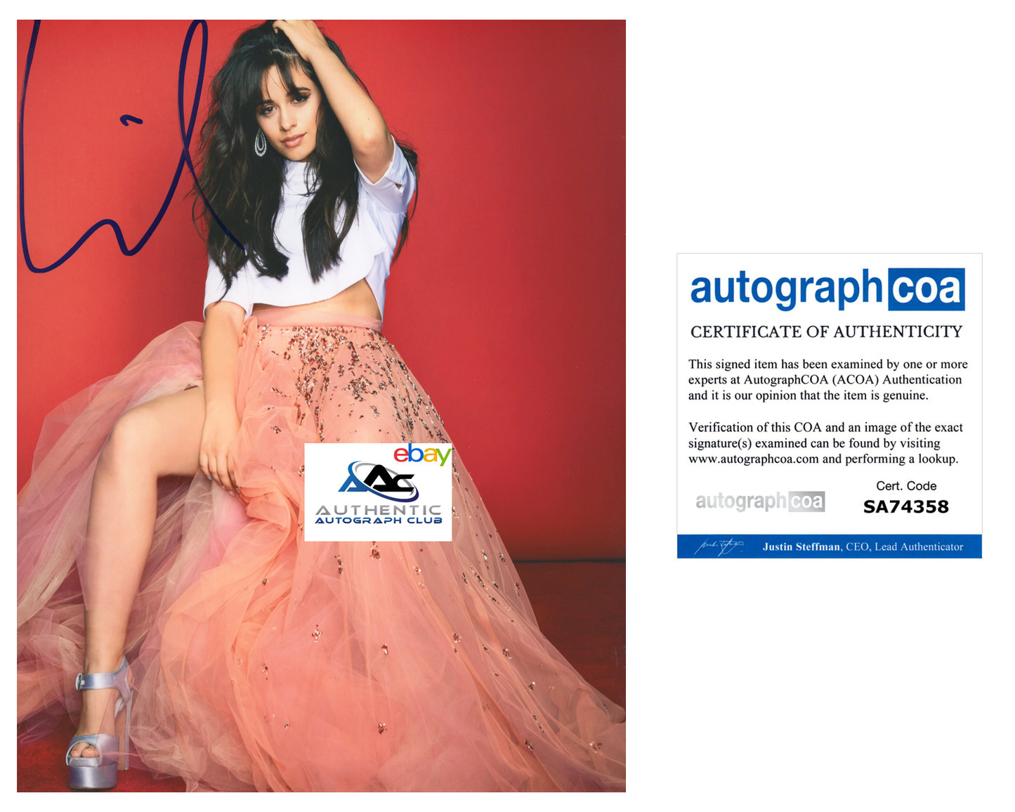 CAMILA CABELLO AUTOGRAPH SIGNED 8x10 PHOTO SENORITA SINGER MUSICIAN ACOA