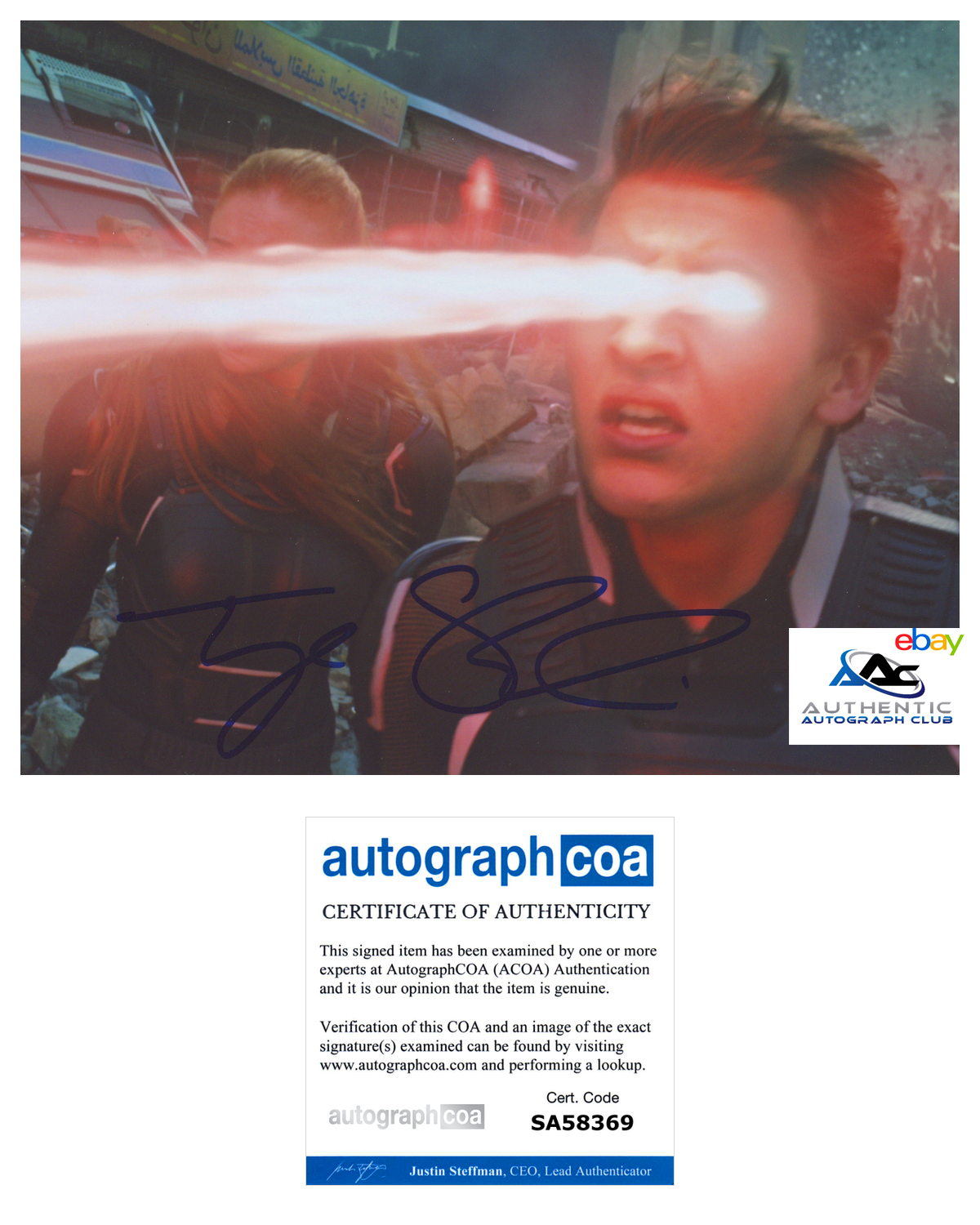 TYE SHERIDAN AUTOGRAPH SIGNED 8x10 PHOTO X-MEN APOCALYPSE CYCLOPS ACOA