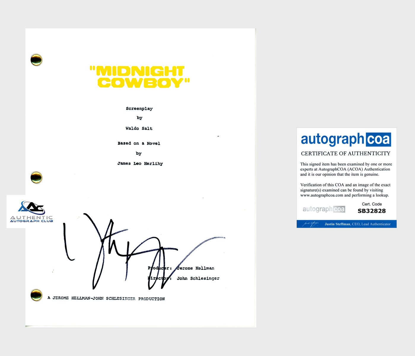 DUSTIN HOFFMAN AUTOGRAPH SIGNED MIDNIGHT COWBOY COMPLETE FULL SCRIPT ACOA