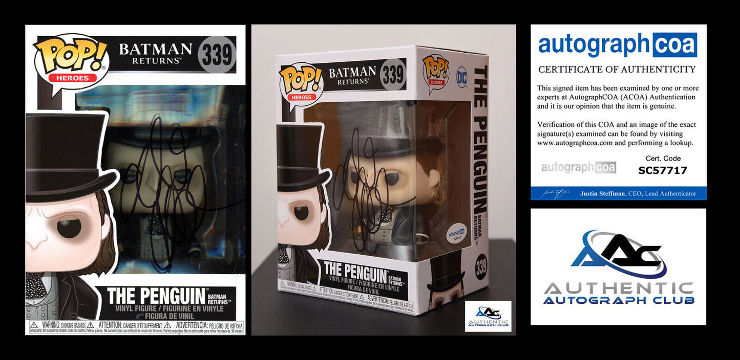 DANNY DEVITO AUTOGRAPH SIGNED THE PENGUIN BATMAN RETURNS FUNKO POP 339 ACOA