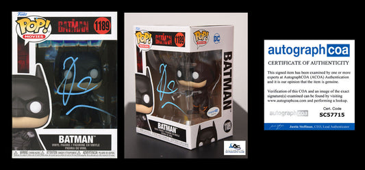 ROBERT PATTINSON AUTOGRAPH SIGNED THE BATMAN FUNKO POP 1189 ACOA