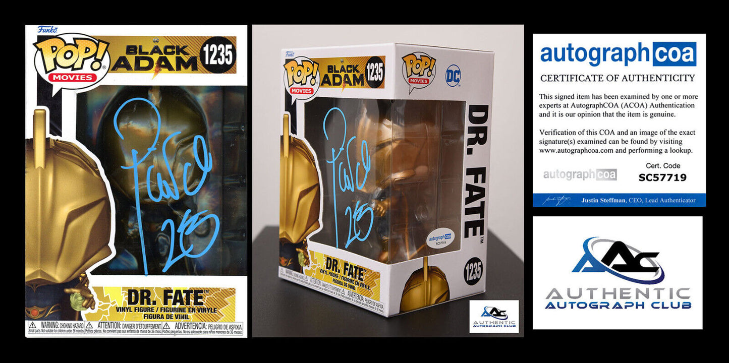 PIERCE BROSNAN AUTOGRAPH SIGNED DR. FATE FUNKO POP 1235 BLACK ADAM ACOA