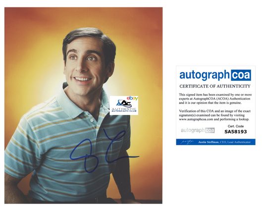 STEVE CARELL AUTOGRAPH SIGNED 8X10 PHOTO 40 YEAR OLD VIRGIN ACOA COA