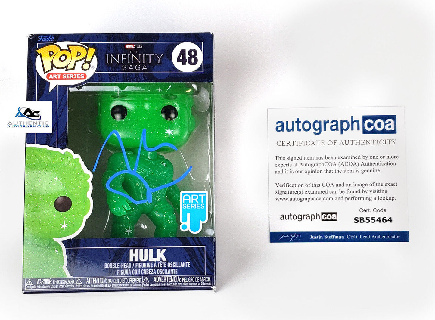 MARK RUFFALO AUTOGRAPH SIGNED HULK INFINITY SAGA MARVEL FUNKO POP 48 ACOA