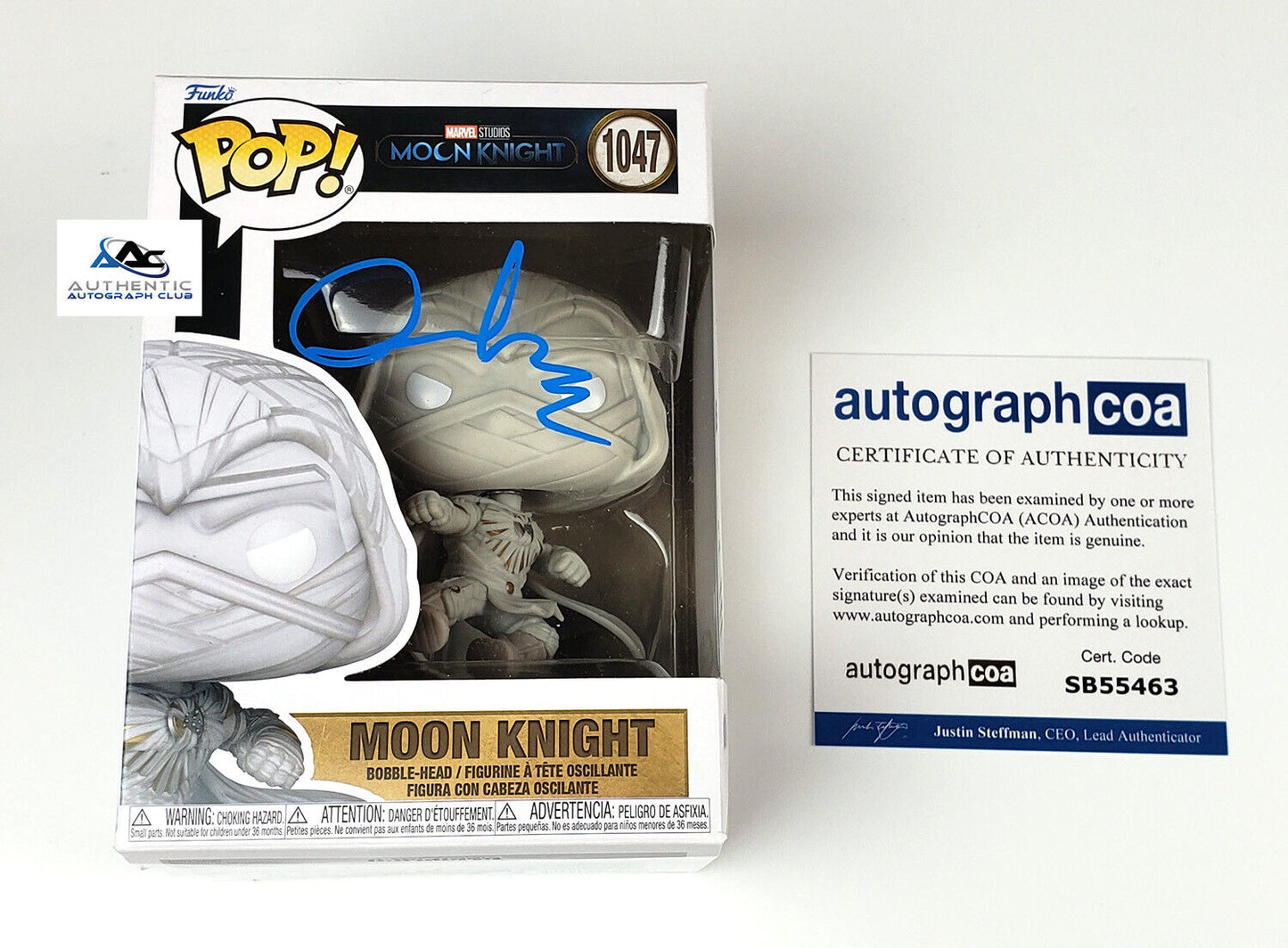 OSCAR ISAAC AUTOGRAPH SIGNED MOON KNIGHT MARVEL FUNKO POP 1047 ACOA