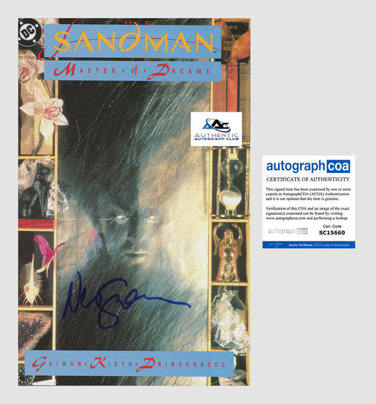 NEIL GAIMAN AUTOGRAPH SIGNED SANDMAN MASTER OF DREAM #1 COMIC BOOK ACOA