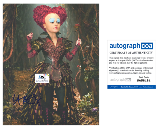 HELENA BONHAM CARTER AUTOGRAPH SIGNED 8x10 PHOTO ALICE IN WONDERLAND ACOA