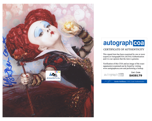 HELENA BONHAM CARTER AUTOGRAPH SIGNED 8x10 PHOTO ALICE IN WONDERLAND ACOA