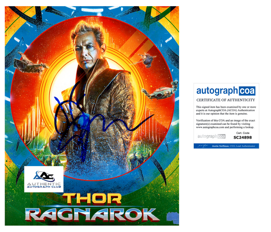 JEFF GOLDBLUM AUTOGRAPH SIGNED 8x10 PHOTO GRANDMASTER THOR RAGNORAK ACOA