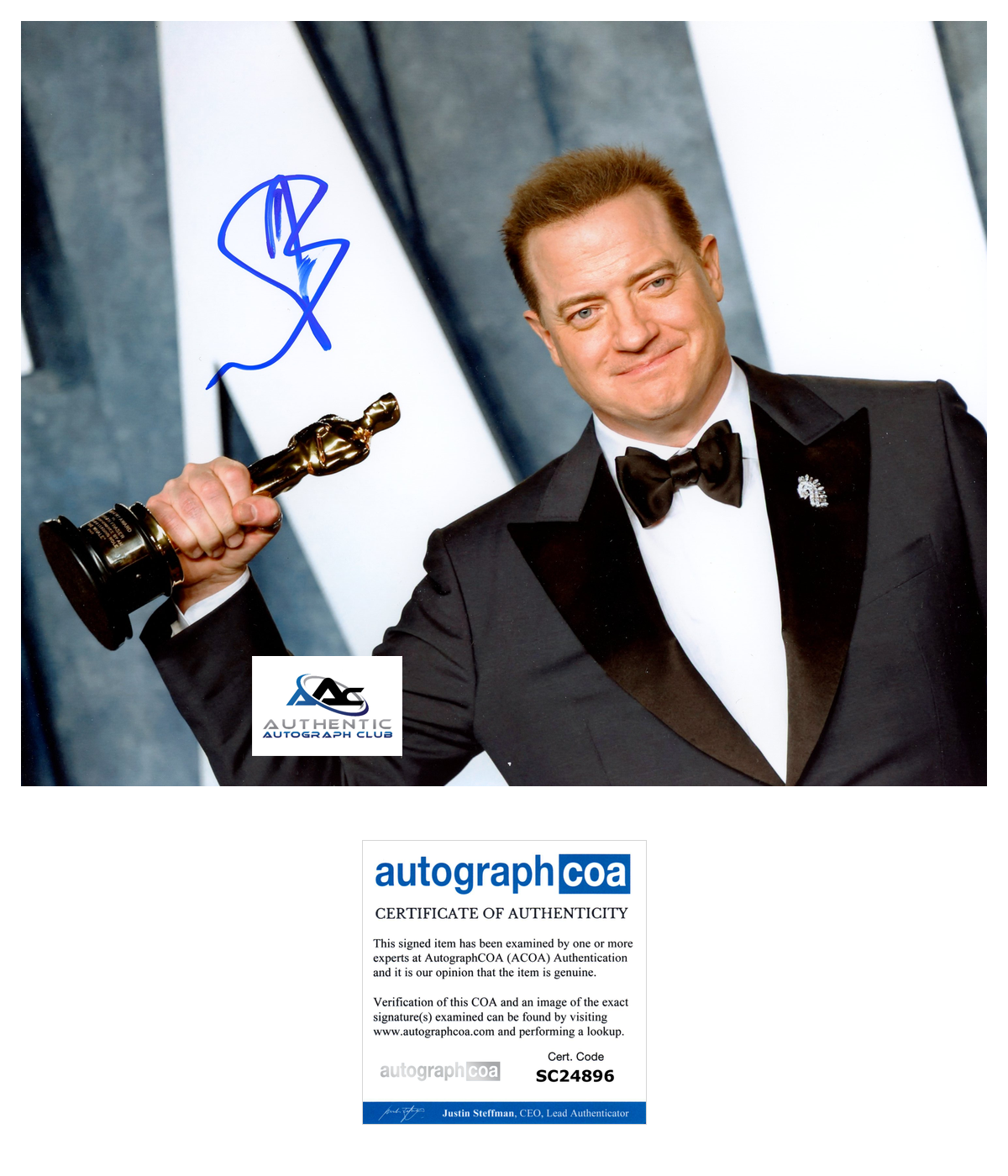 BRENDAN FRASER AUTOGRAPH SIGNED 8x10 PHOTO DOOM PATROL MUMMY OSCAR WINNER ACOA