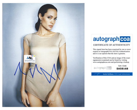 ANGELINA JOLIE AUTOGRAPH SIGNED 8x10 PHOTO ACOA COA