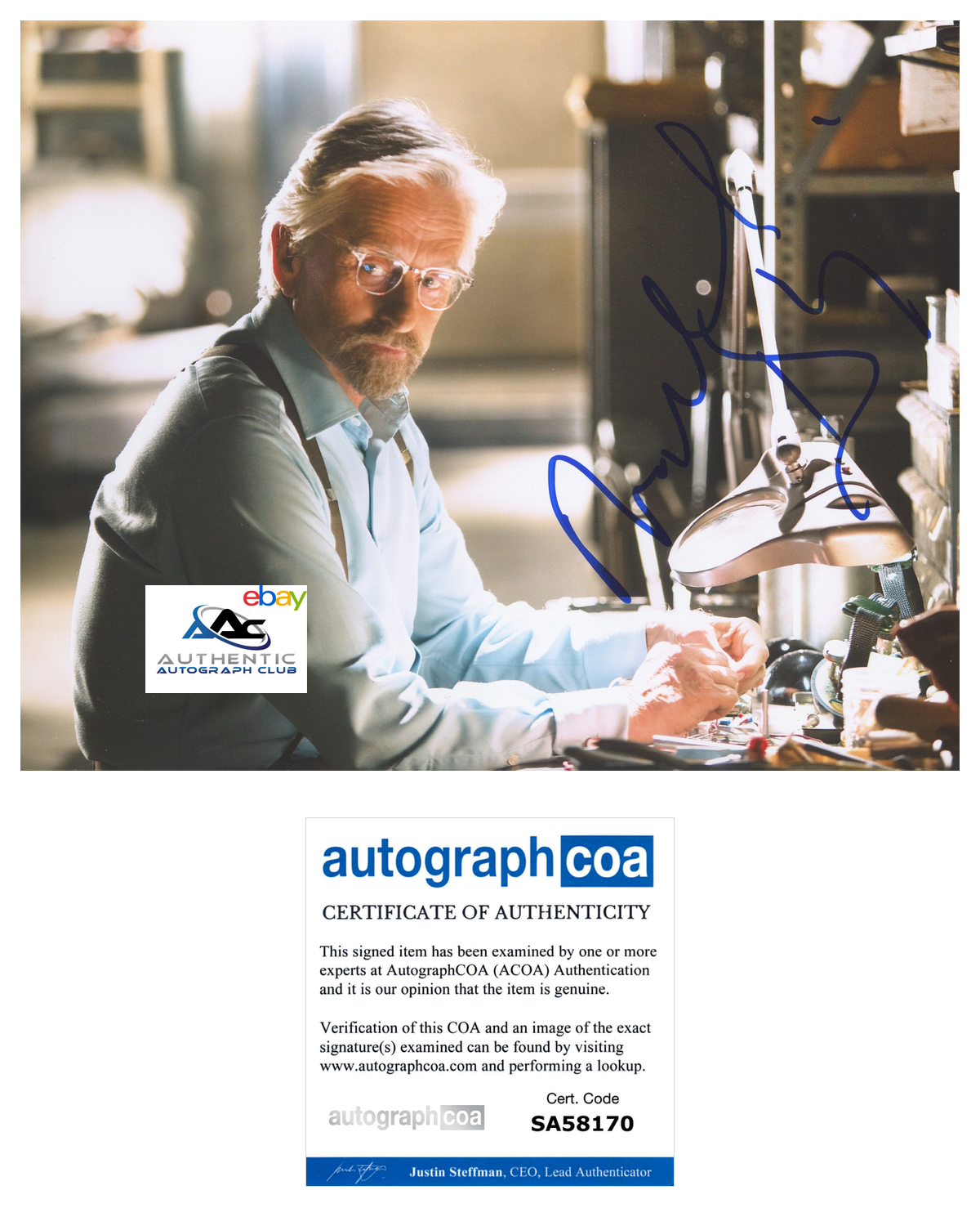 MICHAEL DOUGLAS AUTOGRAPH SIGNED 8x10 PHOTO ANT-MAN MARVEL HANK PYM ACOA COA