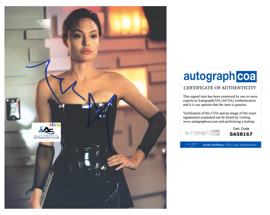 ANGELINA JOLIE AUTOGRAPH SIGNED 8x10 PHOTO MR AND MRS SMITH ACOA COA