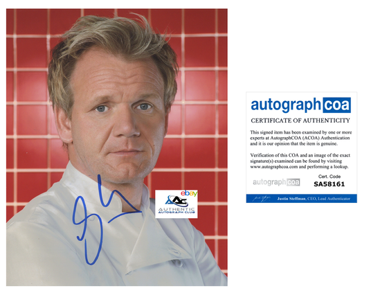 GORDON RAMSAY AUTOGRAPH SIGNED 8x10 PHOTO MASTERCHEF HELL'S KITCHEN ACOA