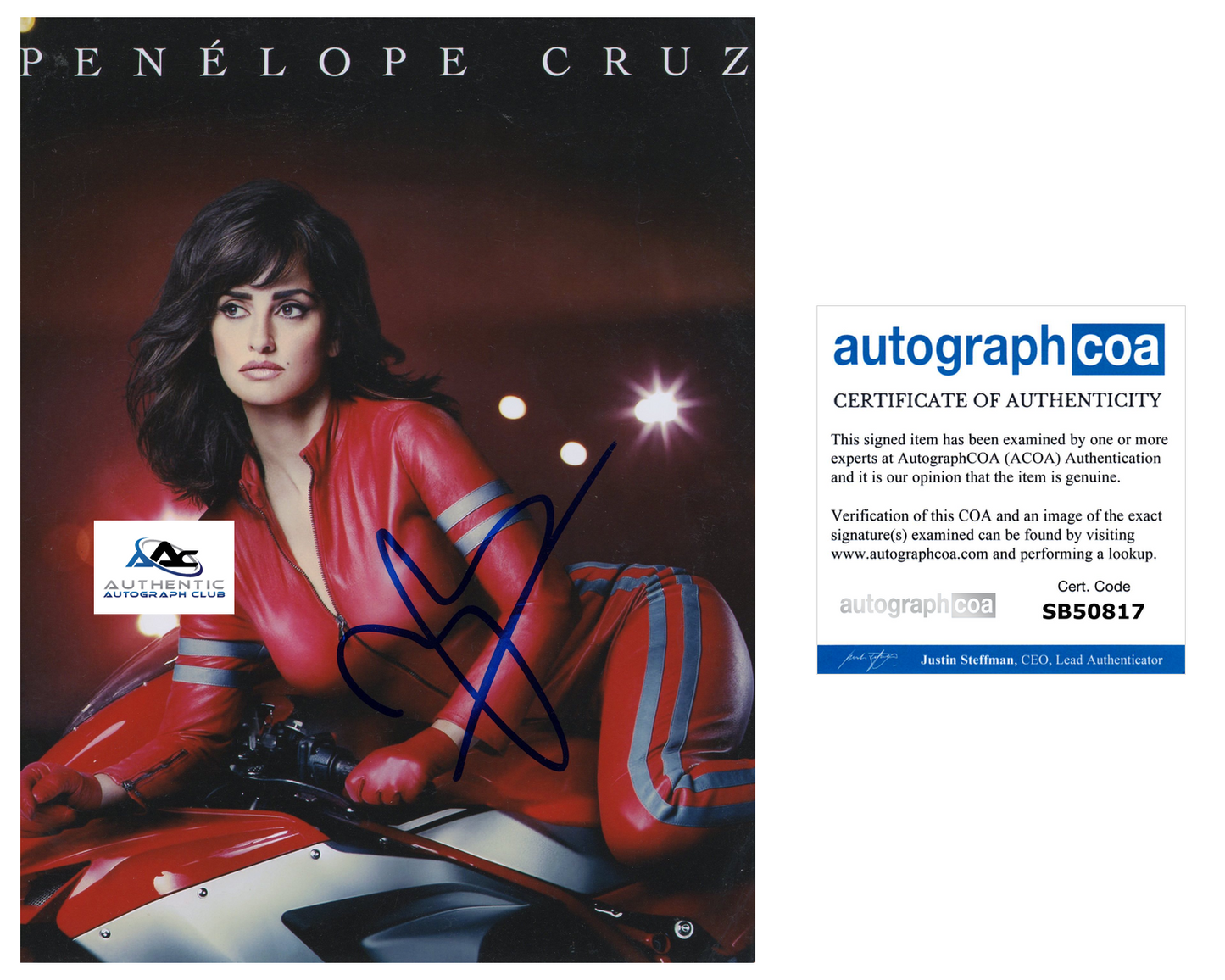 PENELOPE CRUZ AUTOGRAPH SIGNED 8X10 PHOTO ACOA