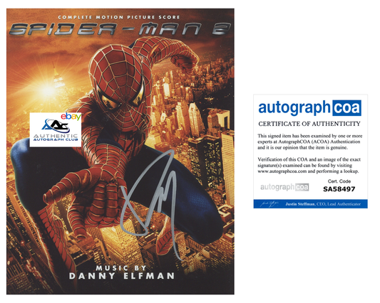 DANNY ELFMAN AUTOGRAPH SIGNED 8x10 PHOTO SPIDERMAN SPIDER-MAN 2 ACOA