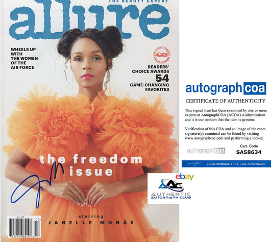 JANELLE MONAE AUTOGRAPH SIGNED ALLURE MAGAZINE ACOA