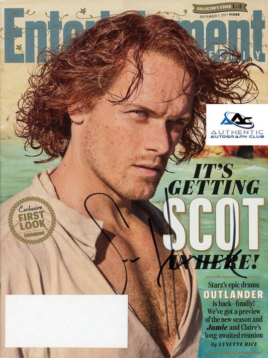 SAM HEUGHAN AUTOGRAPH SIGNED ENTERTAINMENT WEEKLY MAGAZINE OUTLANDER COA