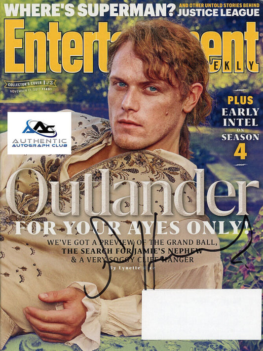 SAM HEUGHAN AUTOGRAPH SIGNED ENTERTAINMENT WEEKLY MAGAZINE OUTLANDER COA