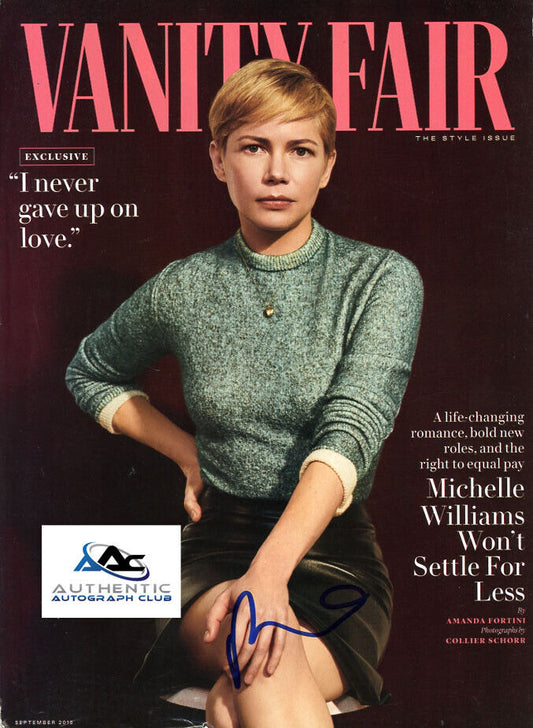 MICHELLE WILLIAMS AUTOGRAPH SIGNED VANITY FAIR MAGAZINE VENOM COA