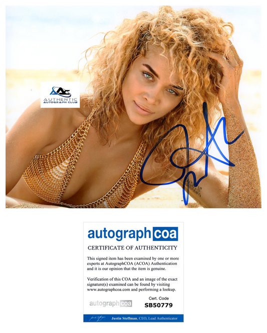 JASMINE SANDERS AUTOGRAPH SIGNED 8x10 PHOTO SI MODEL GOLDEN BARBIE ACOA