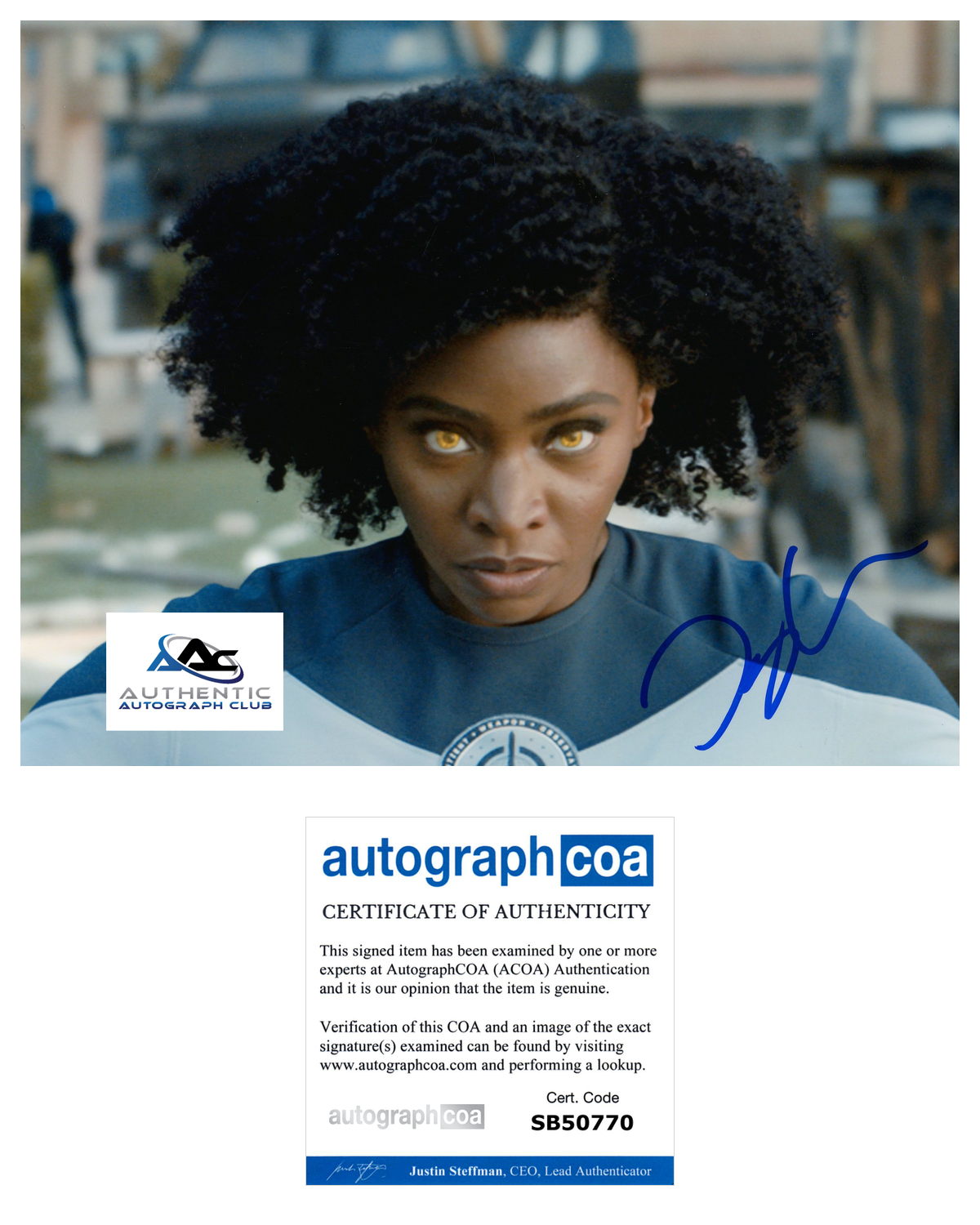 TEYONAH PARRIS AUTOGRAPH SIGNED 8x10 PHOTO WANDAVISION ACOA