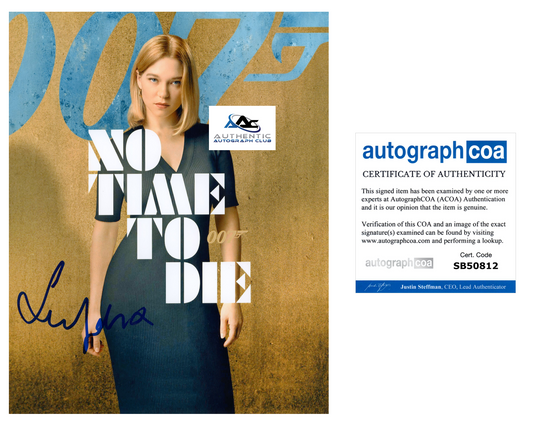 LEA SEYDOUX AUTOGRAPH SIGNED 8X10 PHOTO JAMES BOND NO TIME TO DIE SPECTRE ACOA