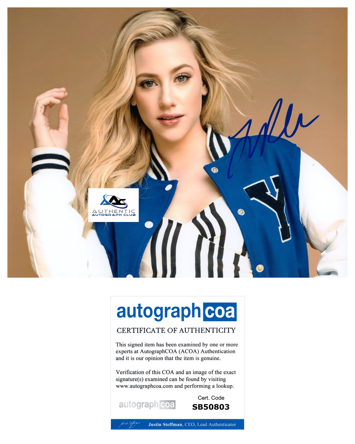 LILI REINHART AUTOGRAPH SIGNED 8x10 PHOTO RIVERDALE BETTY COOPER ACOA