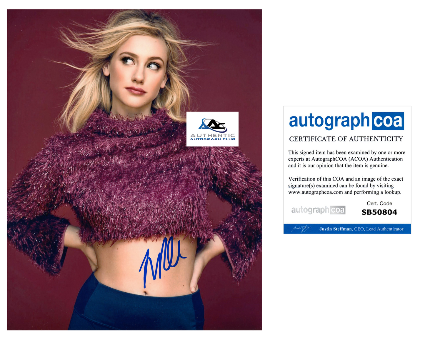 LILI REINHART AUTOGRAPH SIGNED 8x10 PHOTO RIVERDALE BETTY COOPER ACOA