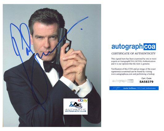 PIERCE BROSNAN AUTOGRAPH SIGNED 8x10 PHOTO JAMES BOND 007 GOLDENEYE ACOA