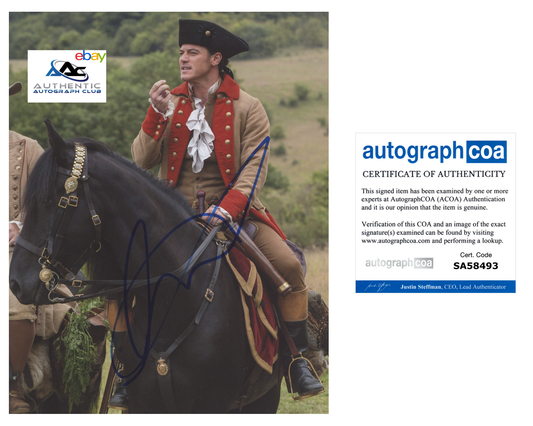 LUKE EVANS AUTOGRAPH SIGNED 8x10 PHOTO BEAUTY AND THE BEAST GASTON ACOA