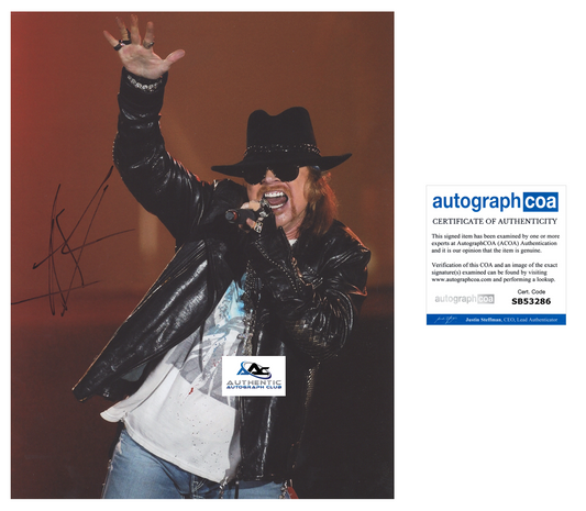 AXL ROSE AUTOGRAPH SIGNED 11X14 PHOTO GUNS N' ROSES ACOA