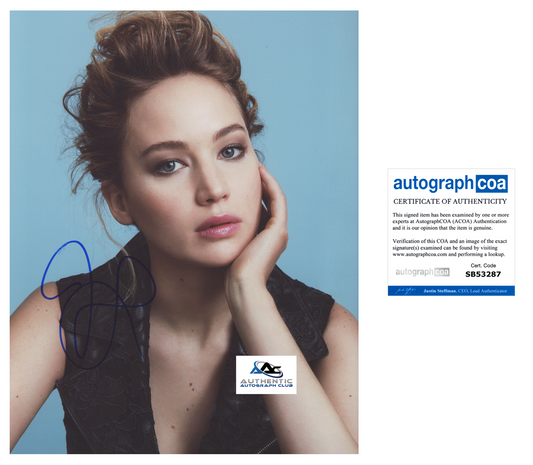 JENNIFER LAWRENCE AUTOGRAPH SIGNED 11X14 PHOTO HUNGER GAMES ACOA