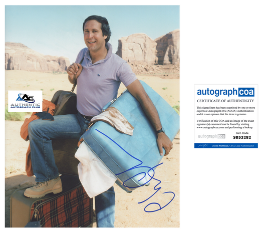 CHEVY CHASE AUTOGRAPH SIGNED 11X14 PHOTO NATIONAL LAMPOON'S VACATION ACOA