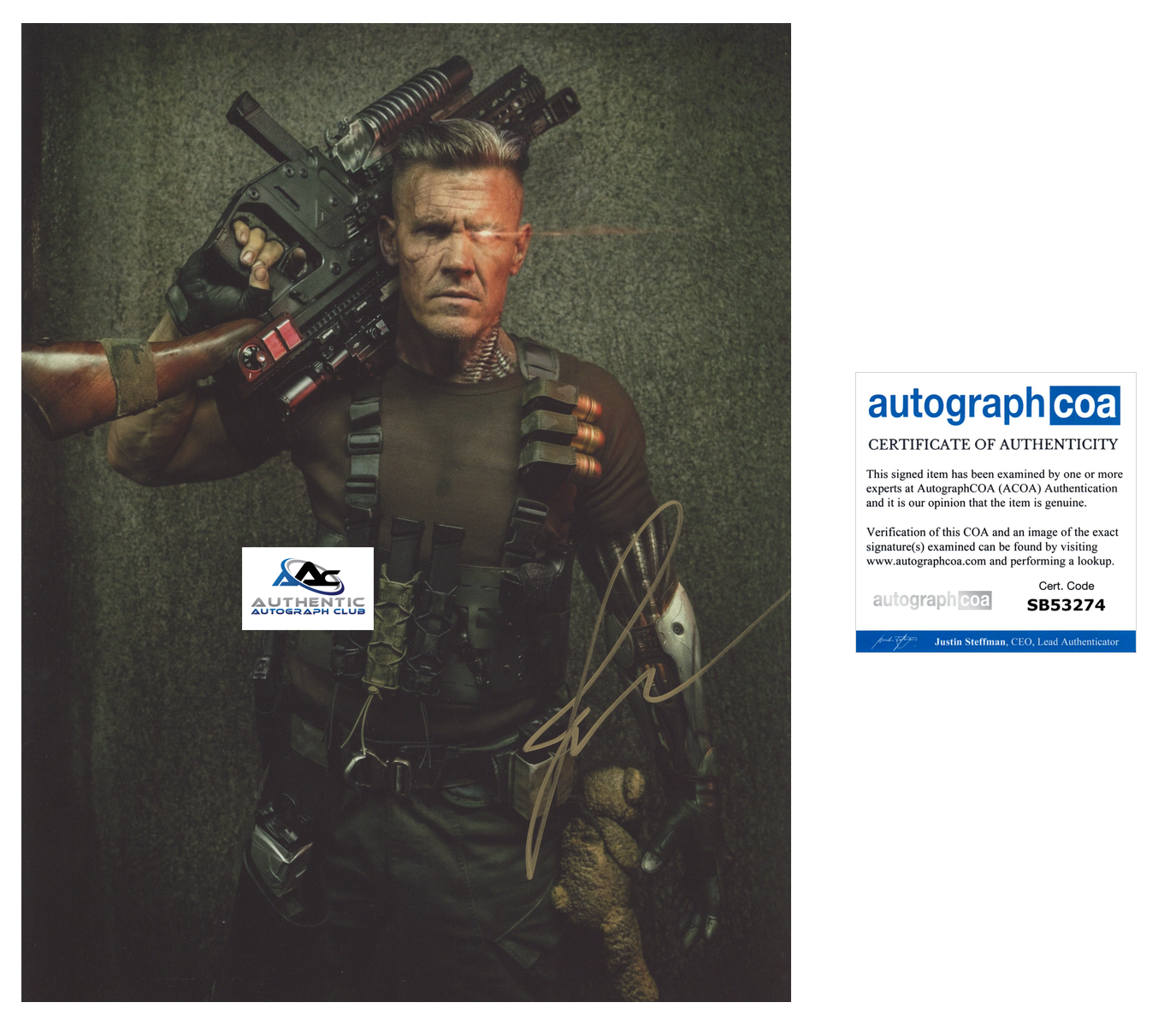 JOSH BROLIN AUTOGRAPH SIGNED 11x14 PHOTO CABLE DEADPOOL 2 ACOA