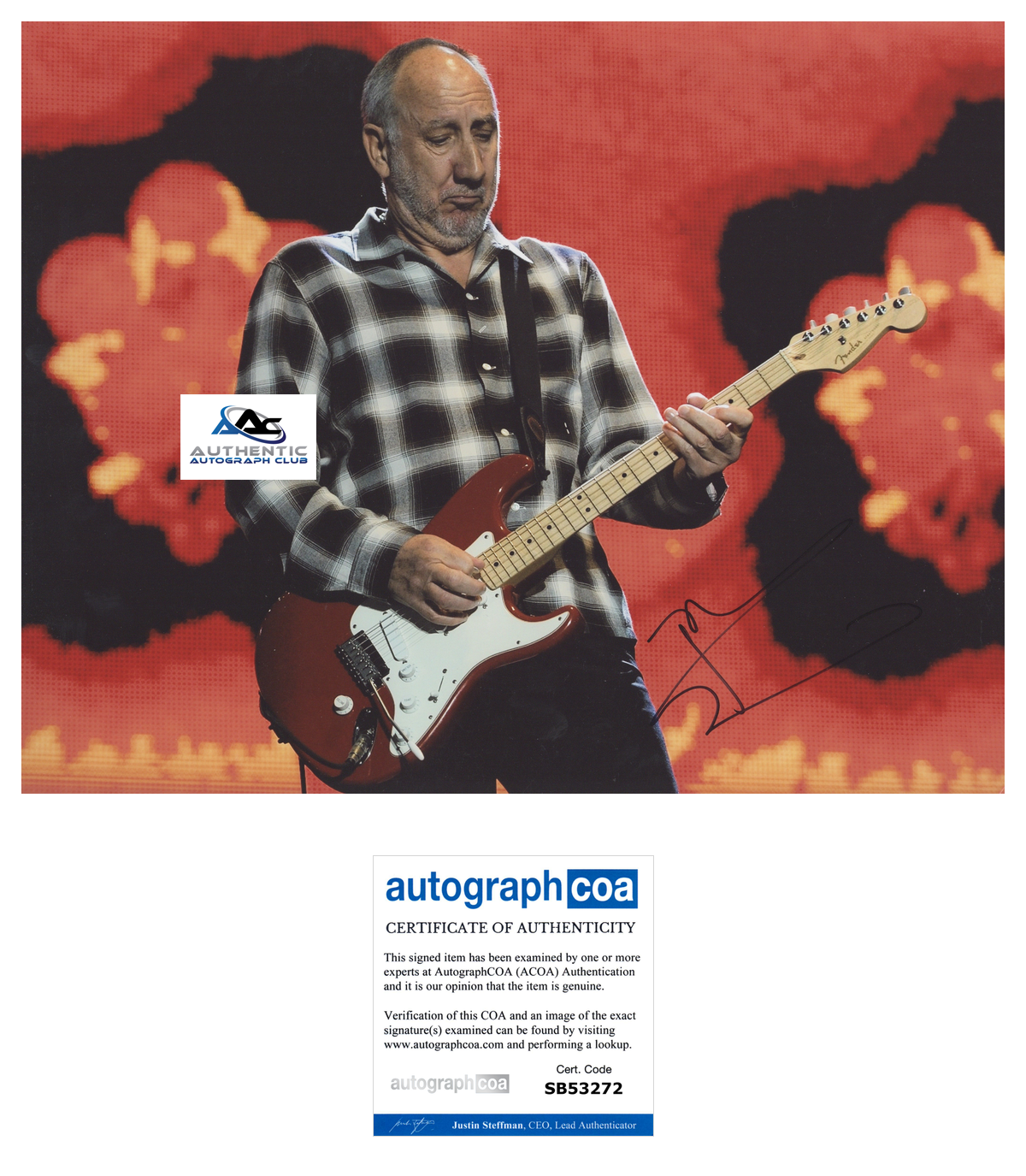 PETE TOWNSHEND AUTOGRAPH SIGNED 11x14 PHOTO THE WHO ACOA