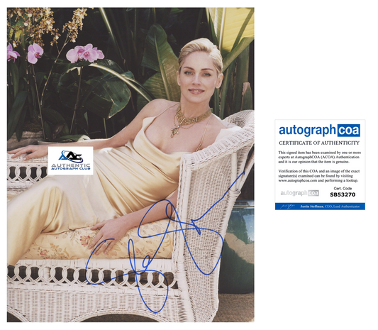 SHARON STONE AUTOGRAPH SIGNED 11x14 PHOTO ACOA