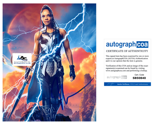 TESSA THOMPSON AUTOGRAPH SIGNED 8X10 PHOTO THOR LOVE AND THUNDER VALKYRIE ACOA