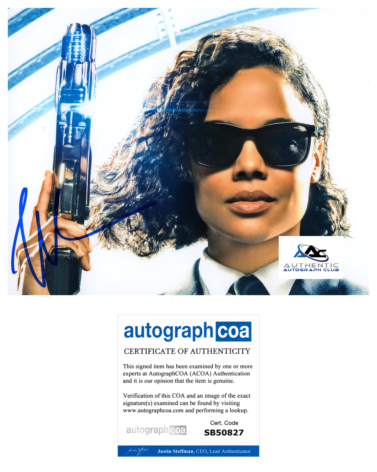 TESSA THOMPSON AUTOGRAPH SIGNED 8X10 PHOTO MEN IN BLACK MOLLY ACOA