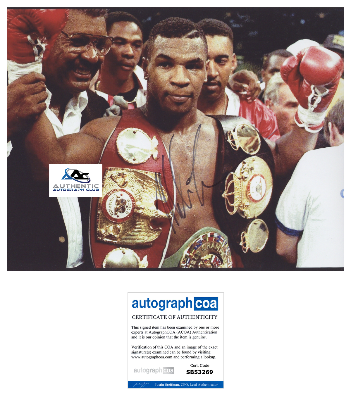 MIKE TYSON BOXING LEGEND AUTOGRAPH SIGNED 11x14 PHOTO BOXER ACOA