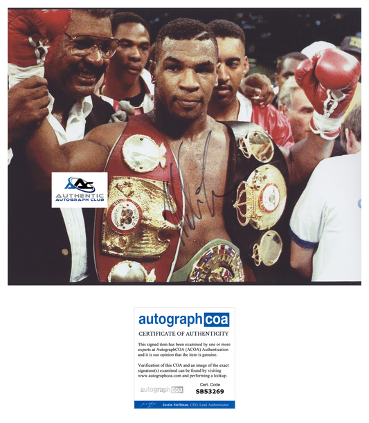 MIKE TYSON BOXING LEGEND AUTOGRAPH SIGNED 11x14 PHOTO BOXER ACOA